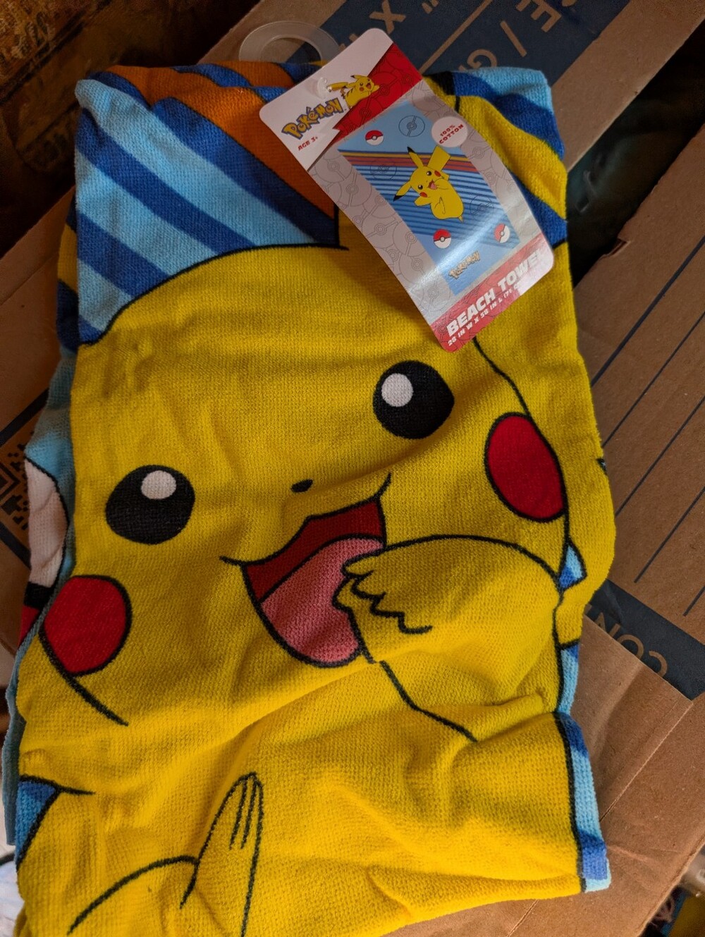 Pokémon Pikachu Yellow Beach Towel 28x58